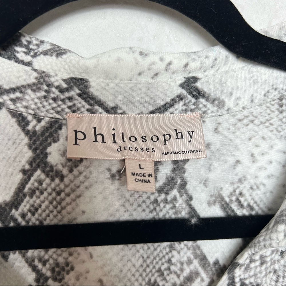 Philosophy Snake Print Button Front Quarter Sleev… - image 4